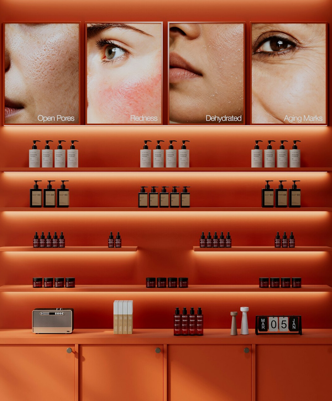 supermarket cosmetics display